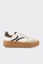 Beige Leather Women's Sports Shoes
