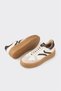 Beige Leather Women's Sports Shoes - 3
