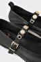Black Leather Women's Casual Shoes - 5