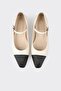 Beige Leather Women's Casual Shoes - 4