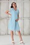 4521-Pleated V-Neck Heart Pattern Maternity Mini Chiffon Dress - 6