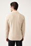 Men's Beige Mono Collar Unlined Knitwear Detailed Jacket A31Y4001 - 4
