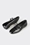 Black Leather Women's Casual Shoes - 3
