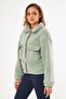 Sherpa Cardigan Pocket Detailed Buttoned Mint - Cecila - 4