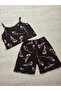 Women's Pegasus Fabric Pajama Set with Rope Strap Shorts - 2