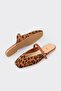 Tan Leather Women's Sports Slippers - 3