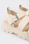 Ecru Leather Women's Sports Sandals - 5