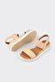 Natural Leather Women's Wedge Heel Sandals - 3