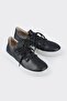 Black Leather Women's Casual Shoes - 2