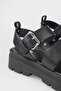 Black Leather Women's Sports Sandals - 5