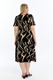 Short-Sleeved Loose Black Camel Patterned Women's Dress - 6