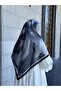 Cotton Amber Pattern Scarf-Black/White - 3