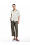 Classic Collar Short Sleeve Crinkle Shirt with Applique Detail