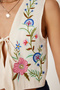 Flower Embroidered Muslin Vest Cream Lfh0003 - 4