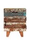 Hand Carved Bedside Cabinet 40x30x50 cm Solid Reclaimed Wood - 2