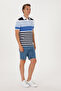 Men's Regular Fit Polo Neck Indigo T-Shirt 50300046-Vr028 - 4