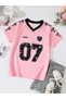 Vintage V-Neck 07 Ribbon Printed Oversize 2-Piece T-Shirt - 2