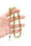 Tasseled Sphere Cut Large Size Fossil Green Powder Amber Prayer Beads - 5