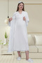 Ecru Lace Special Design Long Sleeve Cotton Maternity Maternity Dressing Gown Pajama Set Nightgown Set of 4 - 2