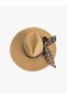 Leopard Scarf Detailed Straw Hat - 2