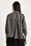 Women's Anthracite Self-Striped Half Sleeve Single Pocket Detailed Shirt 2108 60283328 - 6