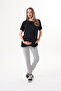 Short Sleeve Oversize Tshirt Striped Pants Maternity and Maternity Bottom Top Set - 3
