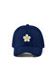 Daisy Embroidered Hat – Navy Blue 100% Cotton Gabardine Unisex Model - 2