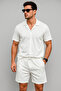 Ottoman Fabric Short Sleeve Shirt Shorts Set