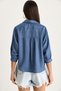 Women's Indigo Self-Striped Half Sleeve Single Pocket Detailed Shirt 2108 60283328 - 7