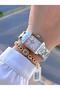 Steel Cord 30 Mt Water Resistant 2 Years Warranty Women's Wrist Watch+Bracelet Byn.10837.3 - 2