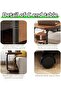 C Shaped End Table, Side Table with Metal Frame, End Table TV Tray, Sofa Table WIth Rolling Casters, - 8
