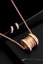Women's Steel Chain Waterway Rose Plated Cylindrical Spool Pyramid Design Model Zircon Stone Necklace