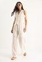 Women's Cream High Waist Trousers and Vest Lined Bottom-Top Set 9257 60281047 - 3