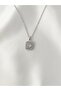 Women's Stainless Steel Zircon Stone Baguette Necklace - 2