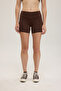 Comfort High Waist Shorts Leggings Brown - 2