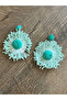 Çiçekk Model Beach Style Handmade Raffia Earrings - 4