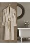 Unisex Large Size Shawl Model Bathrobe-Bathroom-Sauna-Wellness Spa-Bath-Baumwolle-3Xl 4Xl-Light Brown - 5