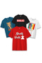 Dubai Uae Vibes Pack Of 4 Unisex T-shirts 190 Gsm Breathable Short Sleeve 100% Cotton Round Neck