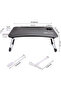 Laptop Bed Desk, Foldable Laptop Lap Desk Tray Table with USB Charge Port, Black - 4