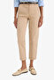 Carrot Fit Gabardine Belted Trousers with Pockets High Waist D7413Ax25Sm