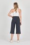 High Waist Pocket Relaxed Fit Seasonal Women's Knee Length Bermuda Smoked Capri Shorts - 5