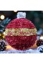 High Quality New Year Ball Decor Red Gold Ball Decor Metallic New Year Window Decorations 28X23 cm