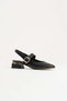 Show Gold Heel and Buckle Detailed Stylish Square Toe Block Heel Women's Shoes - 6