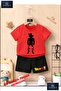 Kids Unisex “Goku Standing Black Shadow“ Custom Printed Crew Neck T-Shirt - Shorts Set