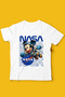 Mickey Nasa Pattern Printed Children's Black and White Tshirt - 2