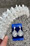 Salome Cream Pearl Bridal Henna Crown Special Day Accessory Women's Crown and Drop Shuttle Earring Set - 3