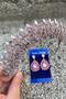 Salome Pink Bridal Henna Crown Special Occasion Accessory Women's Crown and Drop Shuttle Earrings Set - 2