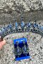 Ivanna Navy Blue Bridal Henna Crown Special Occasion Accessory Women's Crown and Wide Shuttle Earring Set
