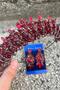 Salome Burgundy Bridal Henna Crown Special Occasion Accessory Women's Crown and Three Shuttle Earrings Set - 2