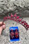 Renata Burgundy Bridal Henna Crown Special Occasion Accessory Women's Crown and Three Shuttle Earrings Set - 3